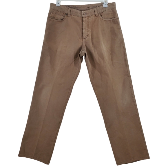 Ermenegildo Zegna Pants Chino Khaki Tan Mens 35x30 Lightweight Straight Leg - Picture 14 of 15